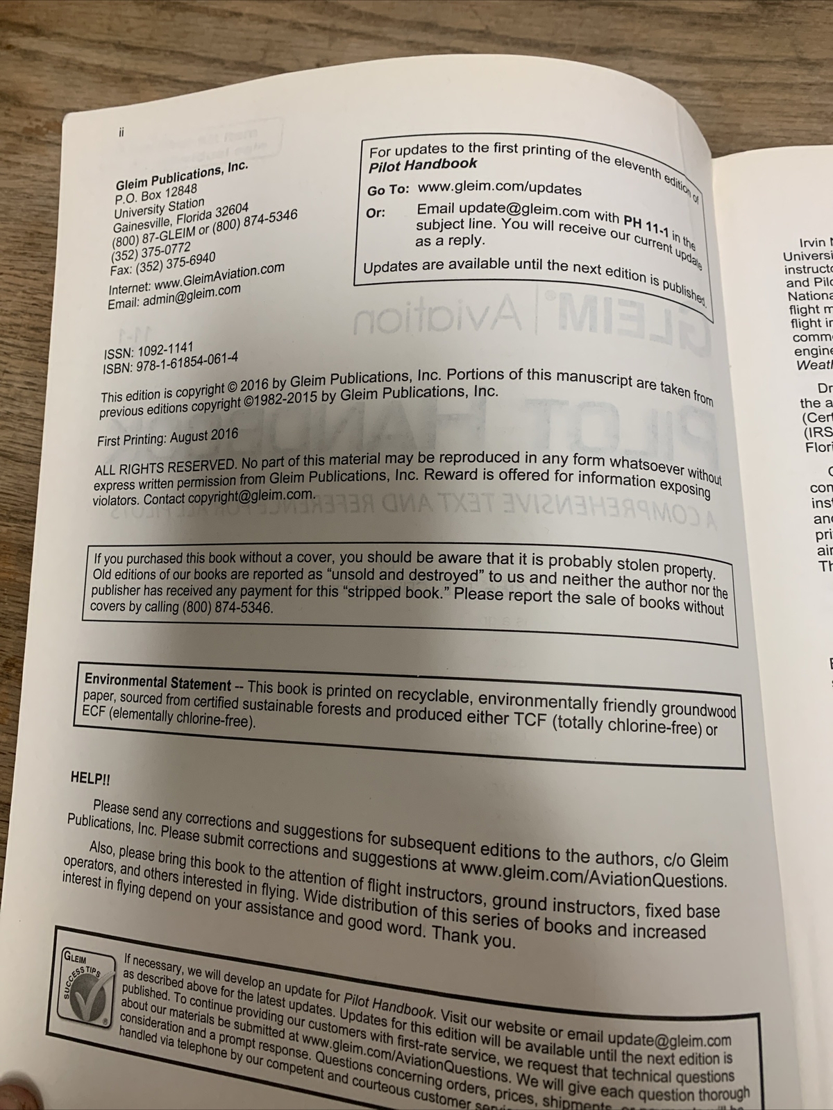 Plot Handbook Text/ Reference for all pilots Gleim Aviation 11-1 edition book