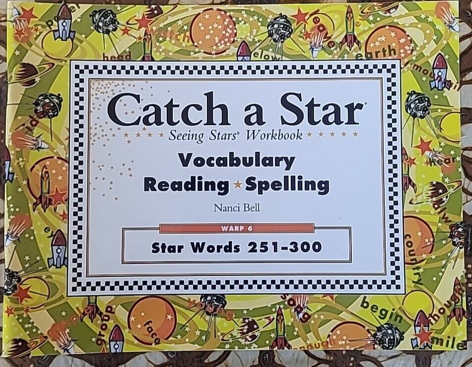 New Nanci Bell Warp 6 Catch A Star -Seeing Stars Workbook: Star Words 251-300.
