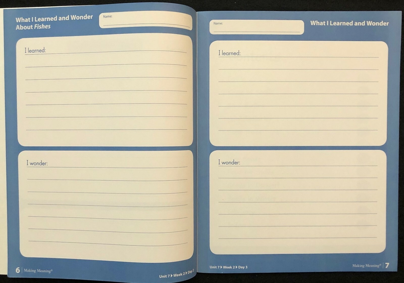 2nd – Making Meaning – Student Response Book (2008, Second Edition)