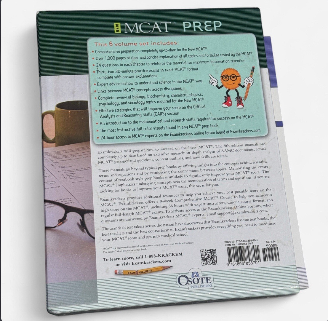 Exam Krackers MCAT Complete Study Guide Package 9th Edition 6 Books Test Prep