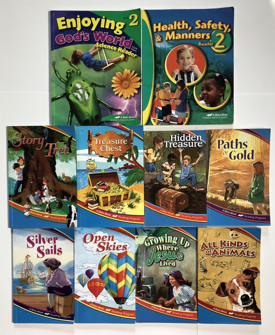 ABeka 2nd grade READING 2 Curriculum Reader Set Enjoying God’s World Health