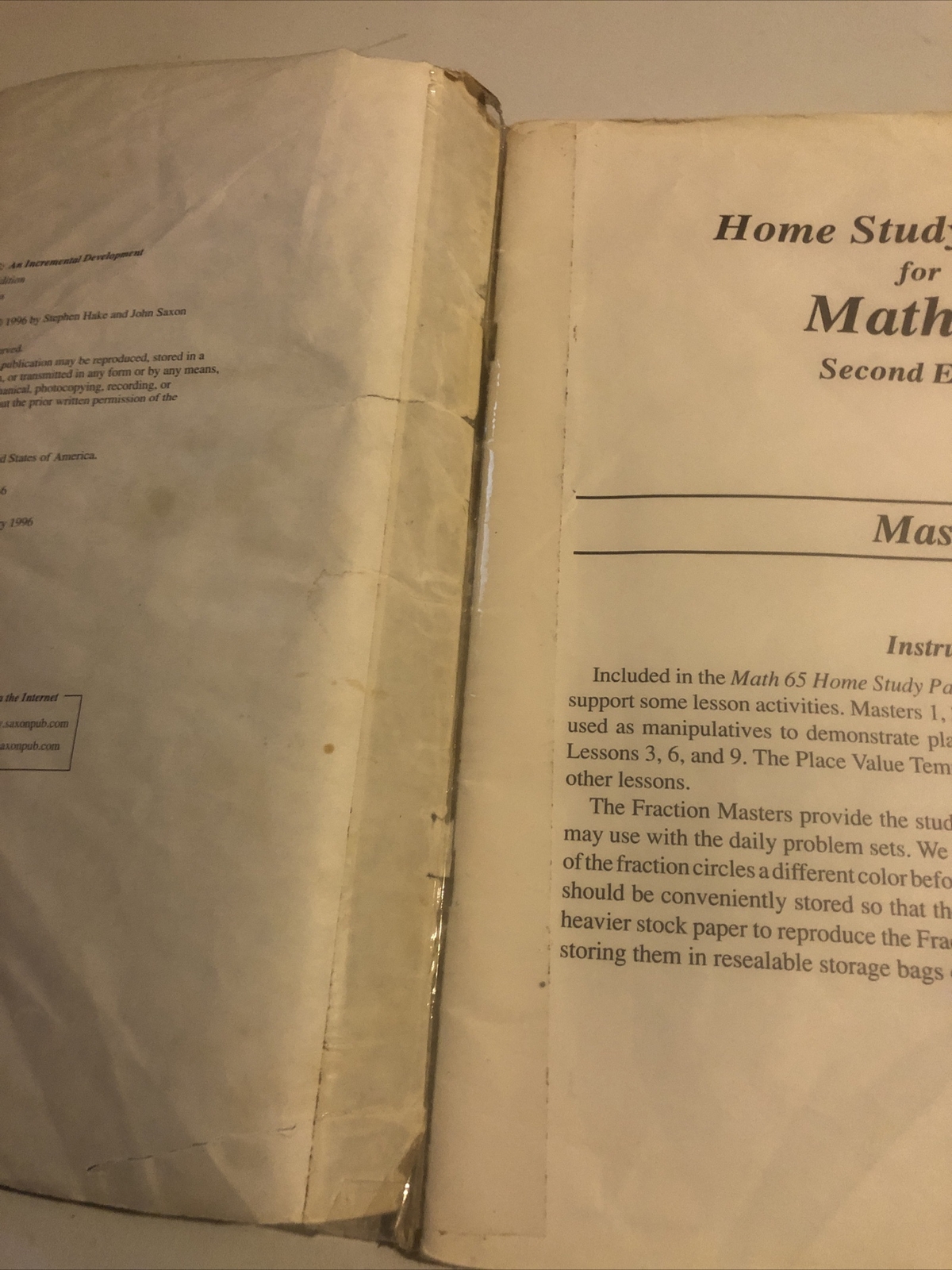 Saxon Math 65 Student Textbook Second Edition 2e Vintage set Lot Tests Solutions