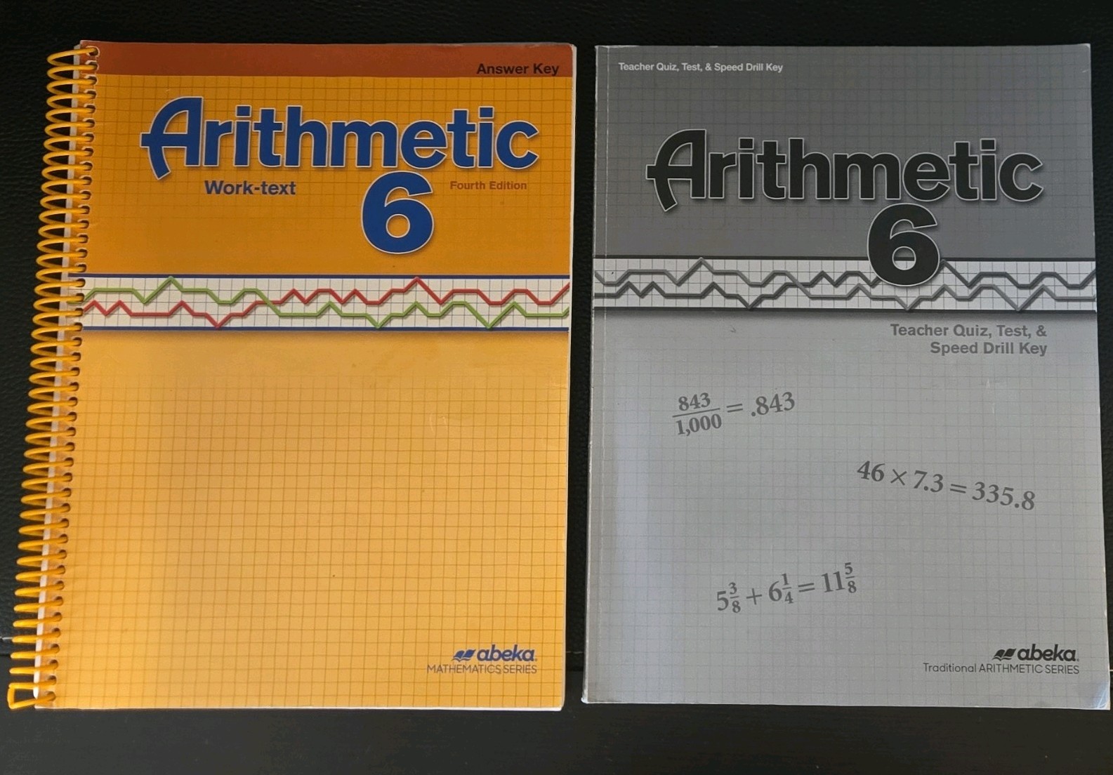 Abeka Arithmetic 6 Math Quiz Test Speed Drill Key Answer Grade Fourth Edition