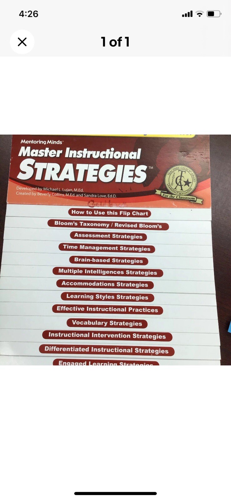 Master Instructional Strategies Teacher Resource flip bookHas