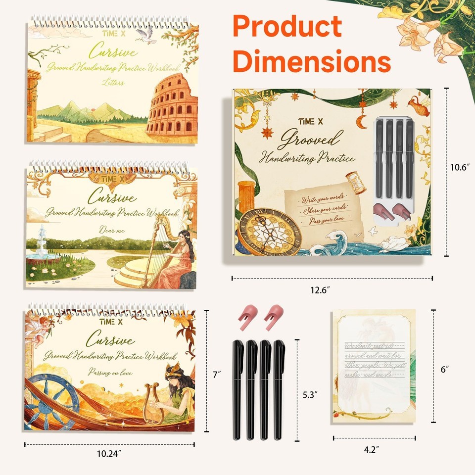 TIME X Grooved Cursive Handwriting Workbook Kit – Handwriting Practice