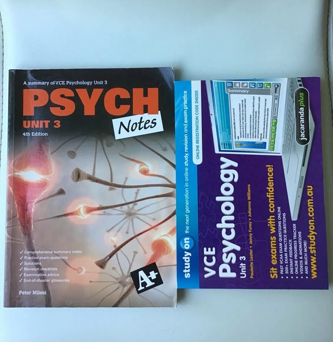 Lot Of 2 VCE Psychology Unit 3 Psych Notes Milesi & Study On Guide Lester EUC