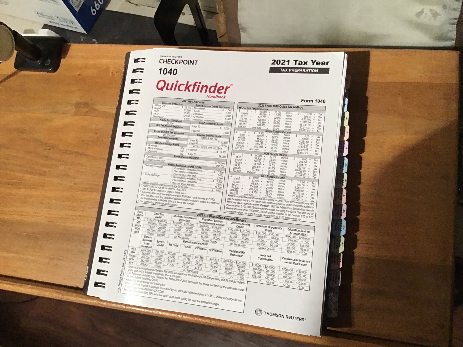Thomson Reuters 2021 1040 Quickfinder Handbook For Tax Preparation