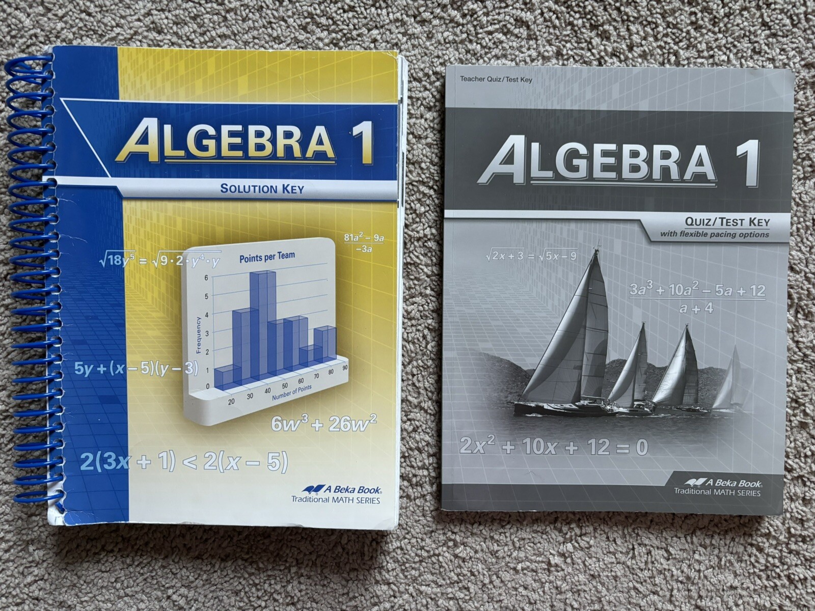 Abeka Algebra 1 Teachers Books Solution Key Quiz/Test Key Traditional Math