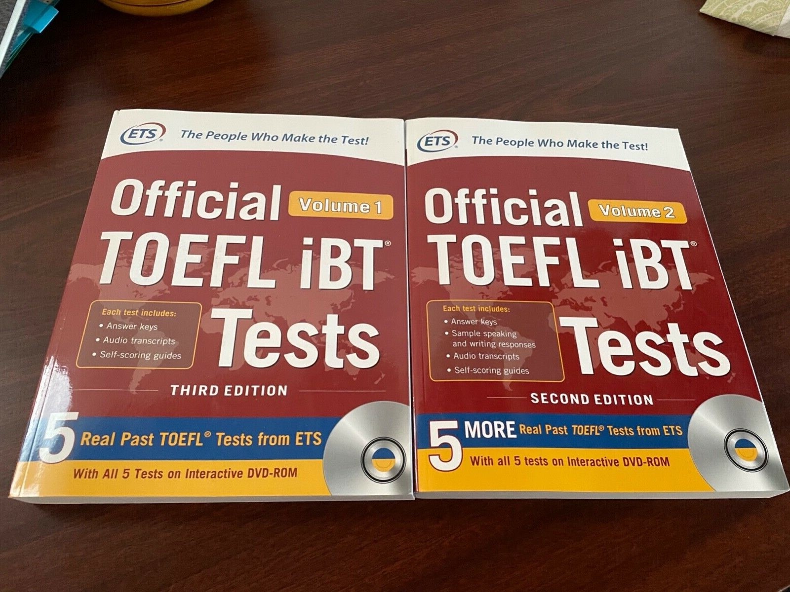 Official TOEFL iBT test volume 1 and 2 Never Used Still In Wraps