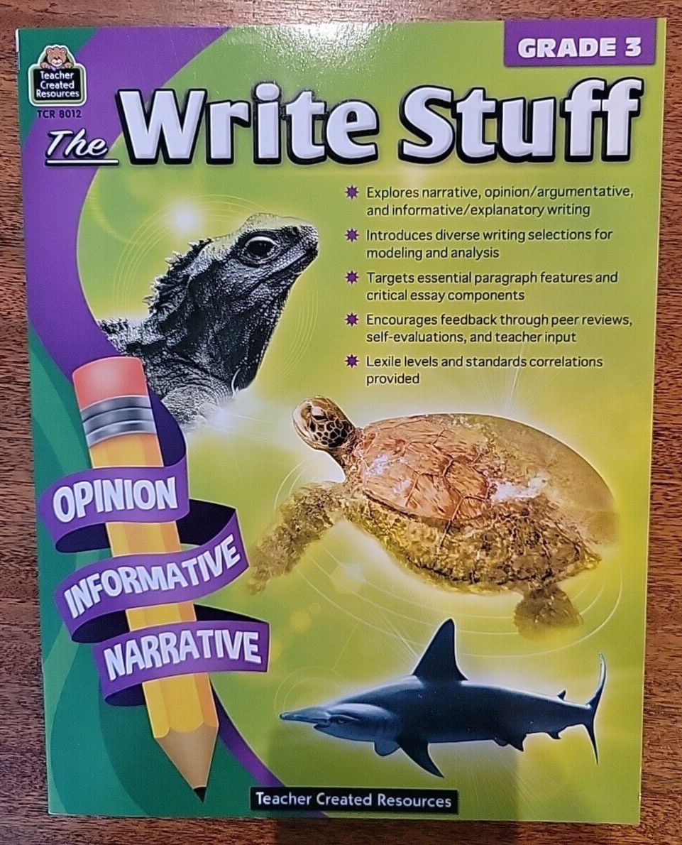 TEACHER CREATED RESOURCES THE WRITE STUFF, GRADE 3 AND 4 New