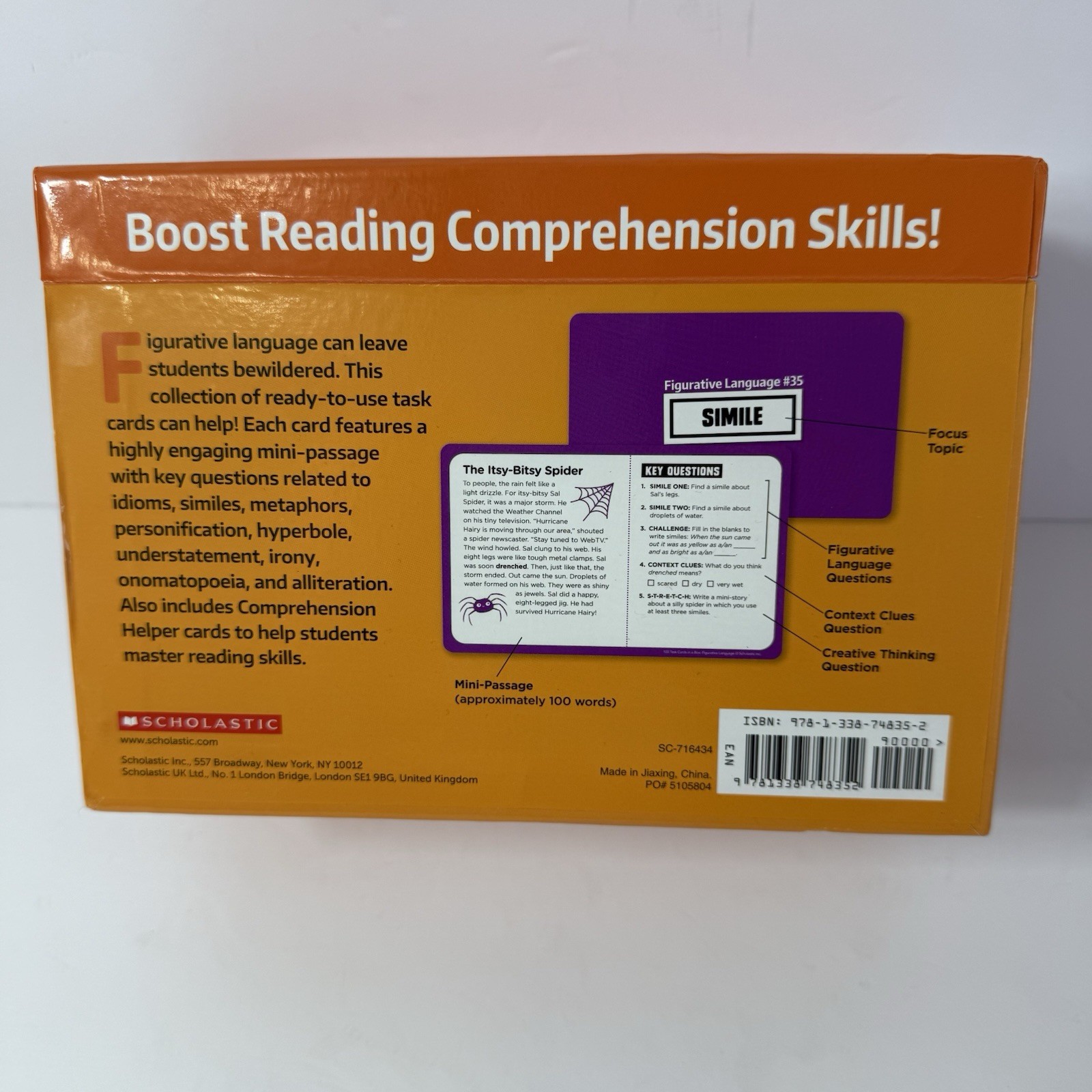 100 Task Cards in a Box: Figurative Language Mini-Passages with Key Questions
