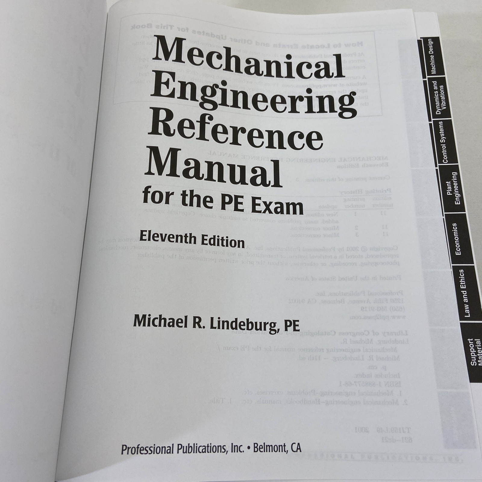 Mechanical Engineering Reference Manual for the PE Exam 3 Book Lot Lindeburg