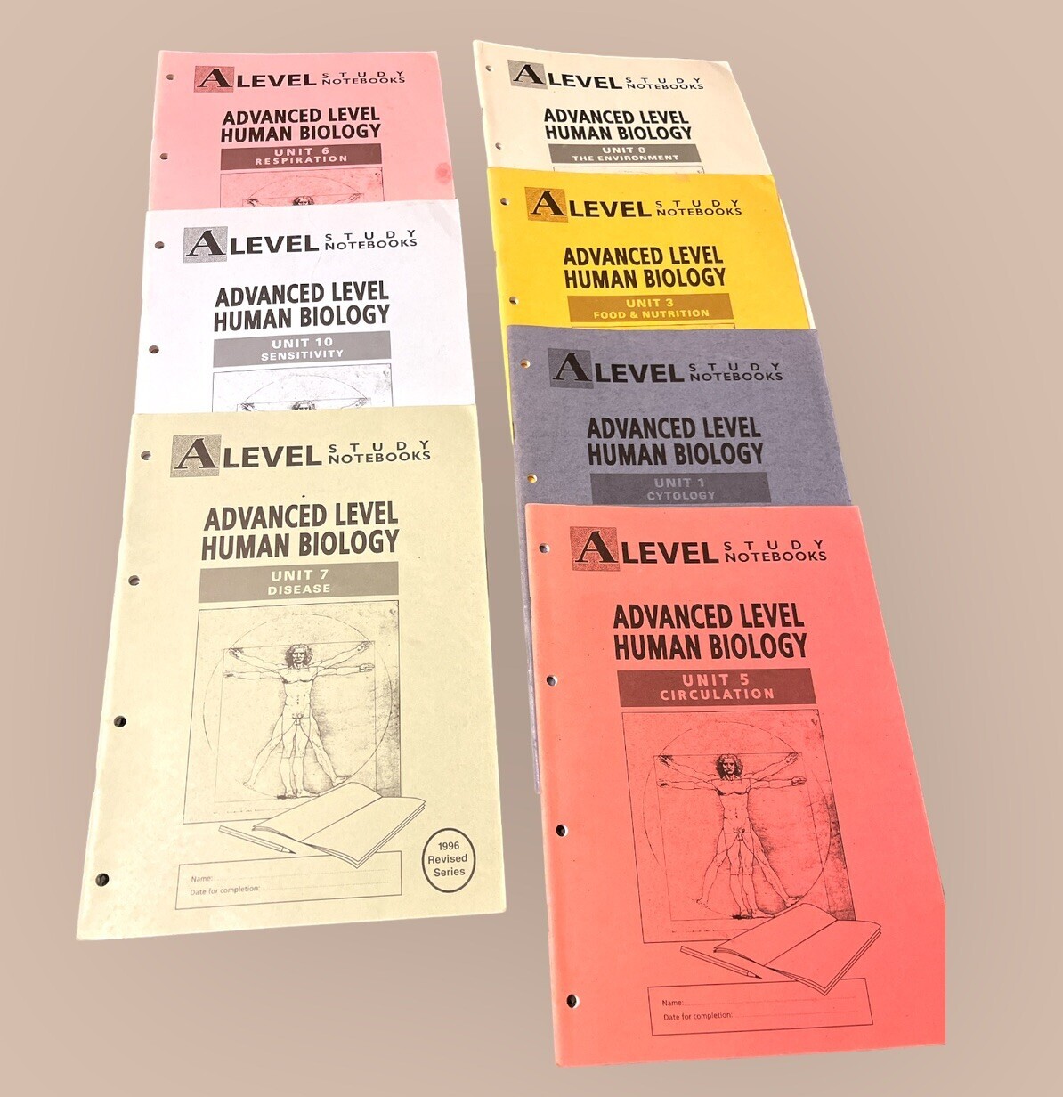 Advanced Level Human Biology Unit Lot Study Notebook 1 3 5 6 7 8 & 10 Boston Col