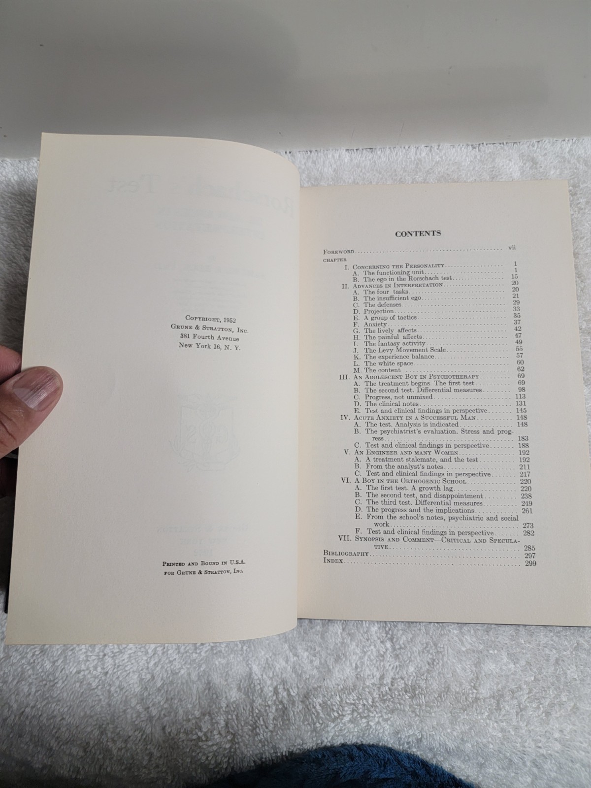Rorschachs Test 3. Advanced In Interpretation 1952 LIKE NEW!