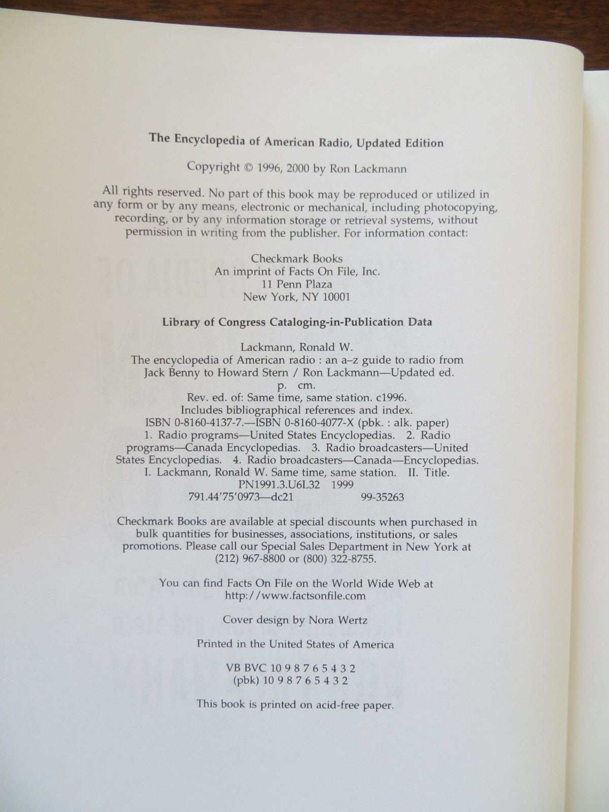 2000 Updated Edition The Encyclopedia Of American Radio Ron Lackmann Hardcover