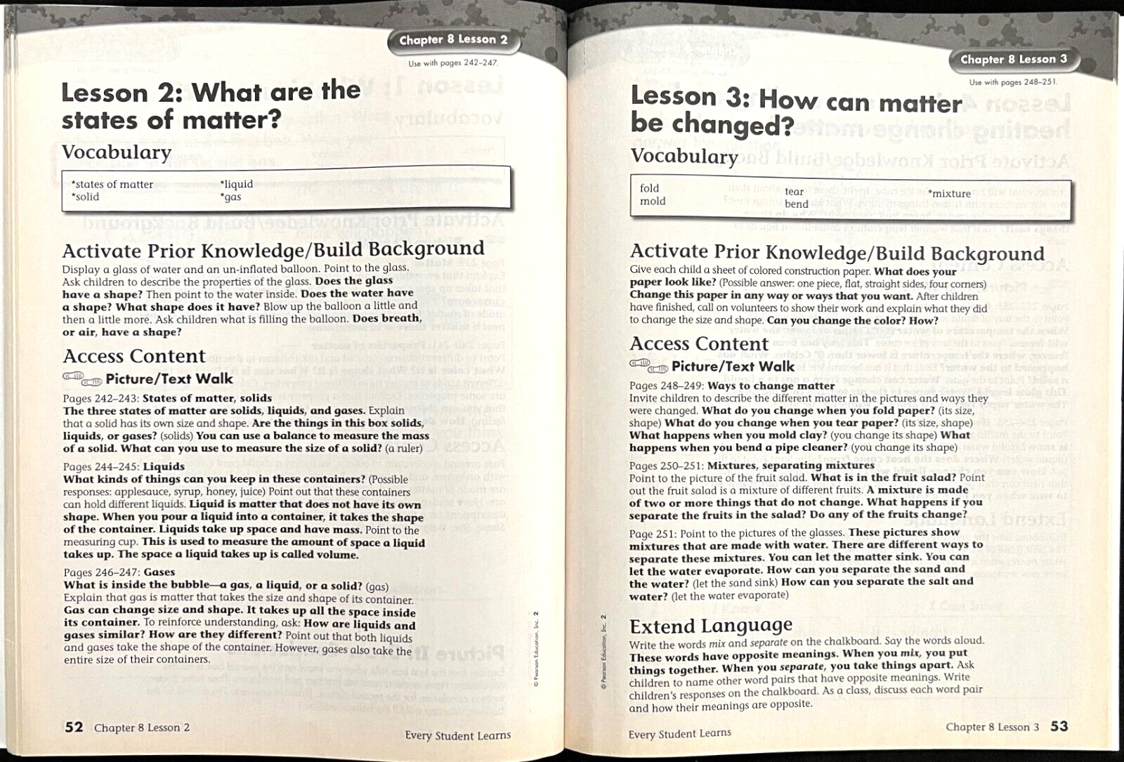2nd Grade – SCIENCE – EVERY STUDENT LEARNS – TEACHER GUIDE (2006, Foresman)