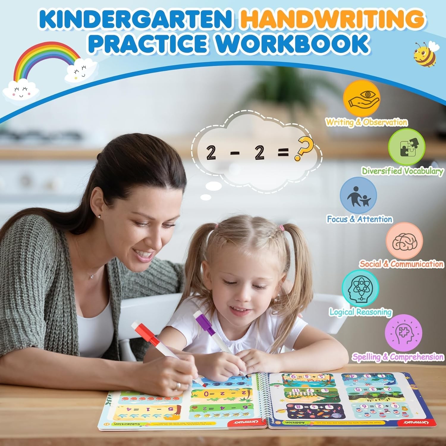 Preschool Learning Workbook Alphabet Tracing Activity Books for Kids Ages 3-8
