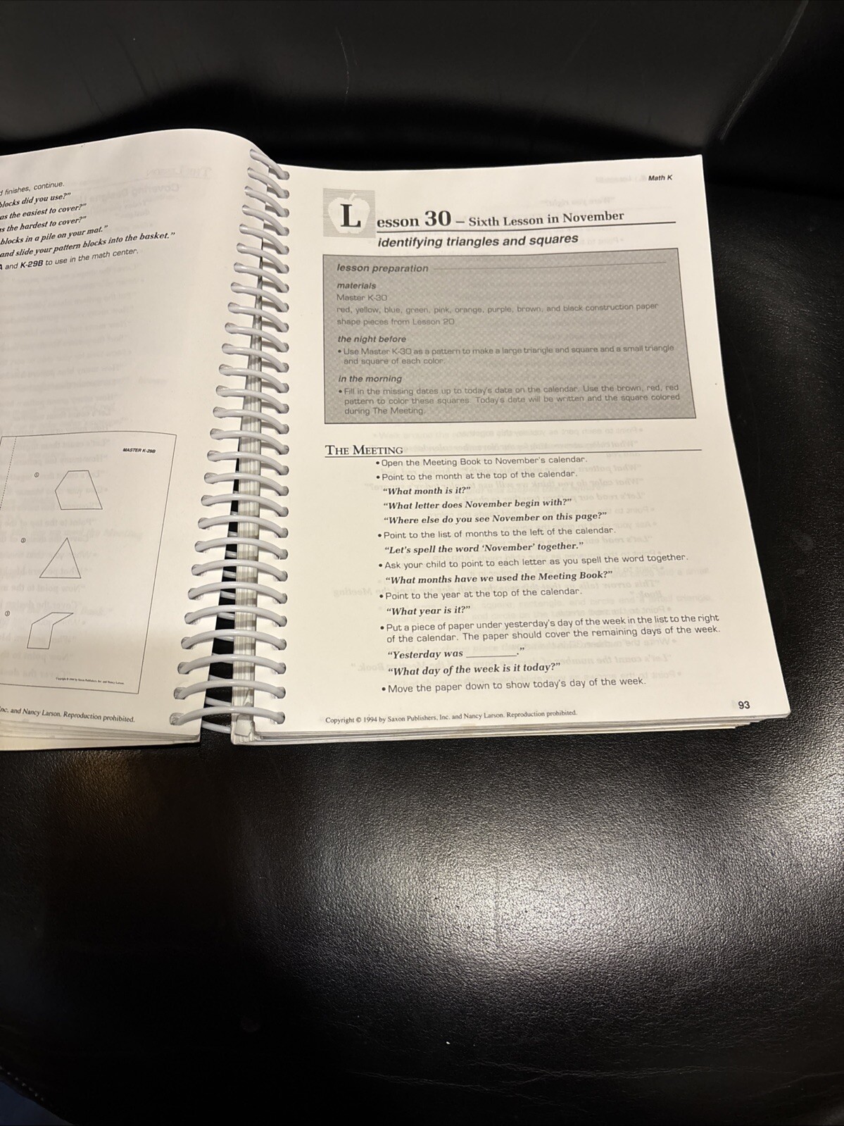 Saxon Math K Home Study Teachers Edition Spiral Bound Book Larson