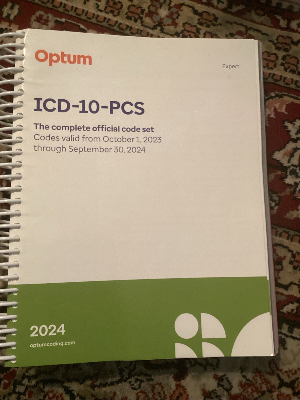 Textbook ICD-10-PCS EXPERT 2024 Official Code Set. Good For Practice