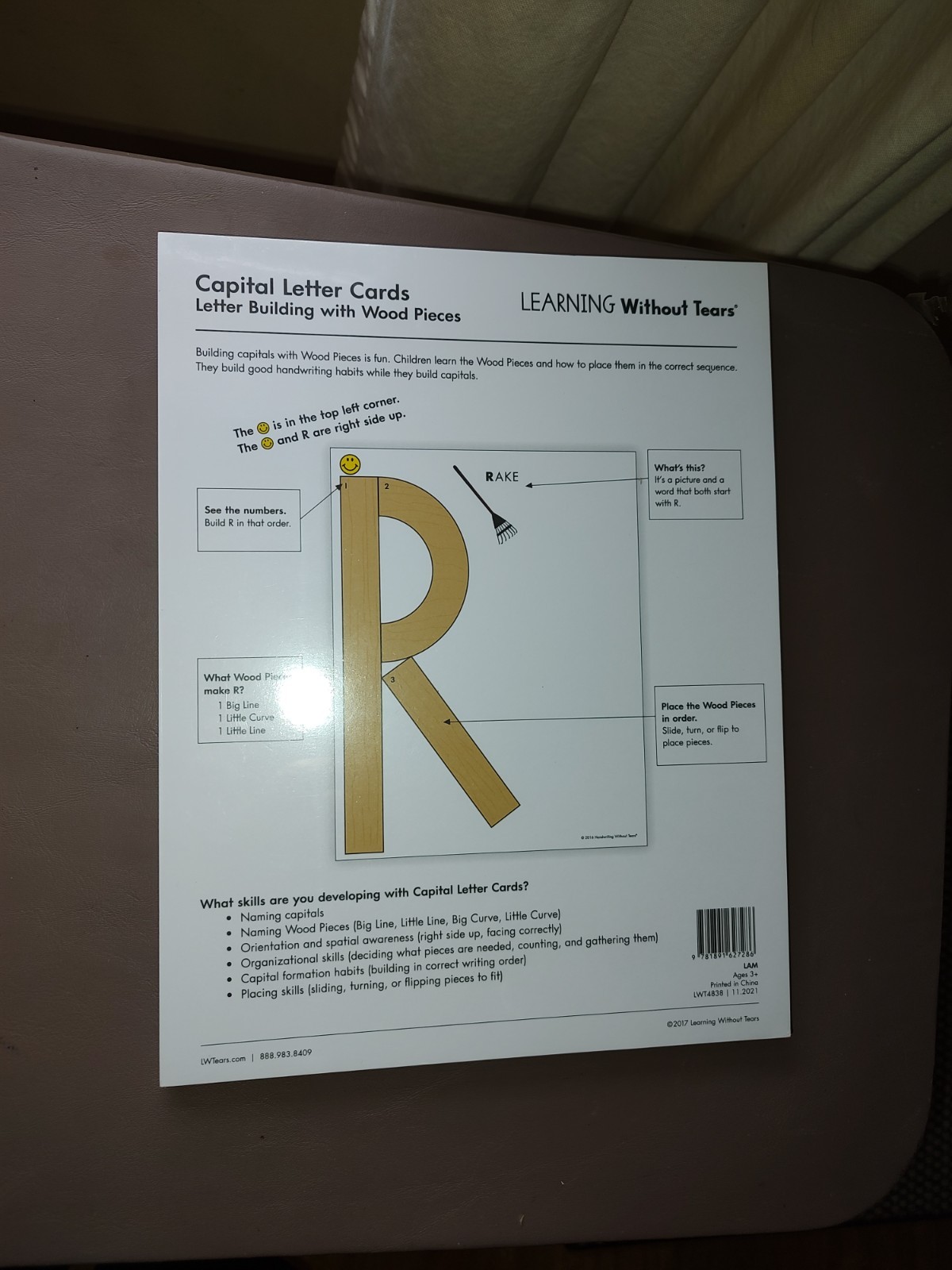 2017 Learning without Tears Laminated Capital Letter Cards (Only) (Sealed)