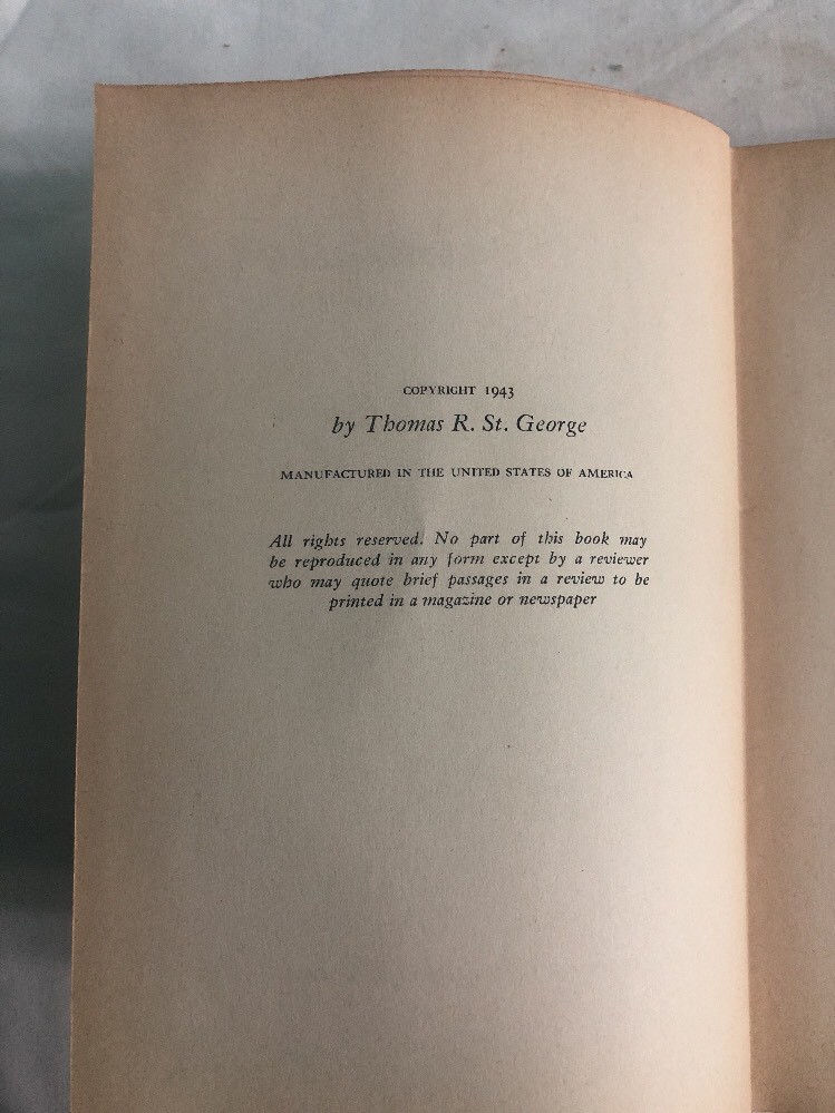 C/O POSTMASTER Corporal Thomas R St George HB 1943 WWII Memoir Funny & Factual