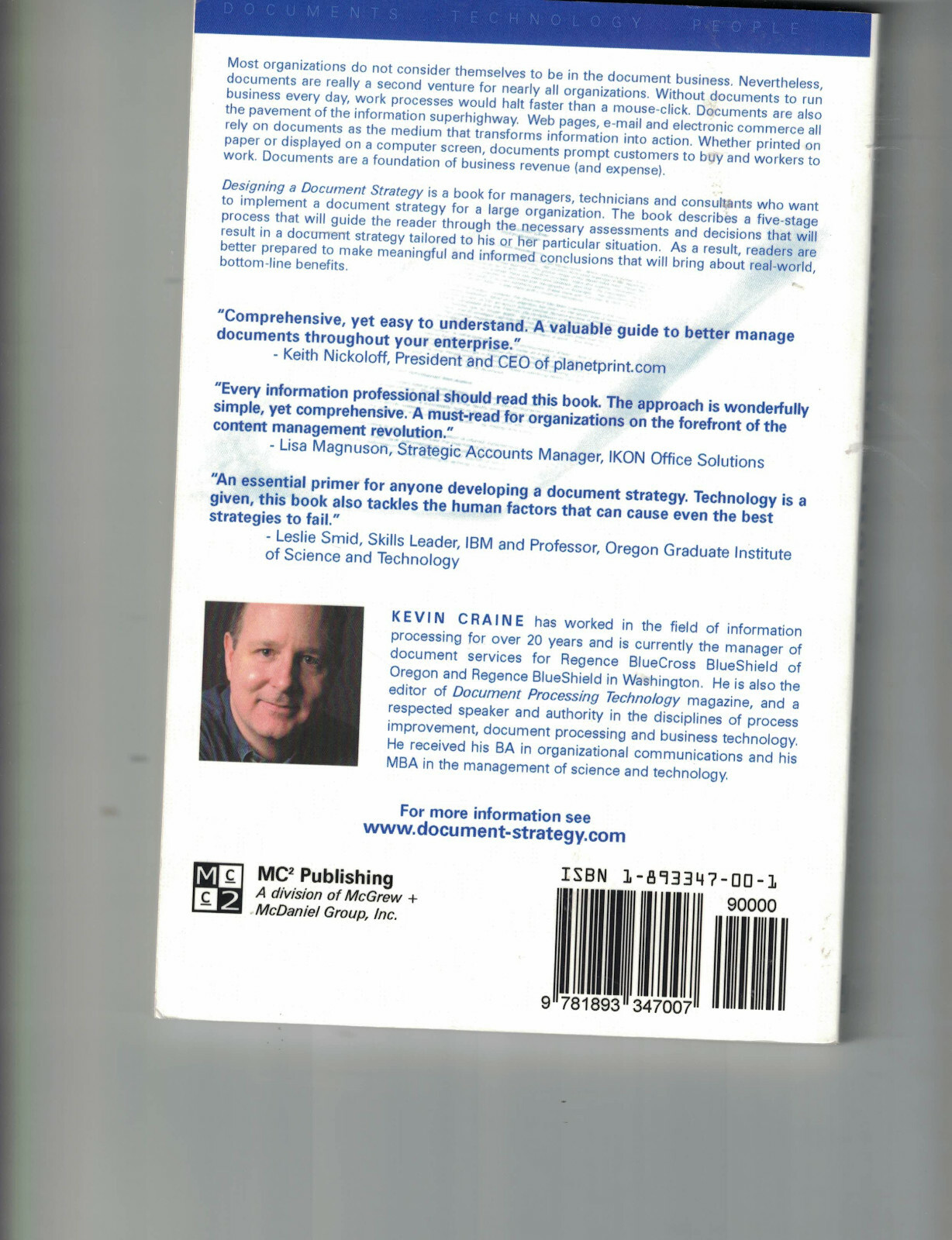 Designing a Document Strategy – Kevin Craine (SC,2000,1st Ed)