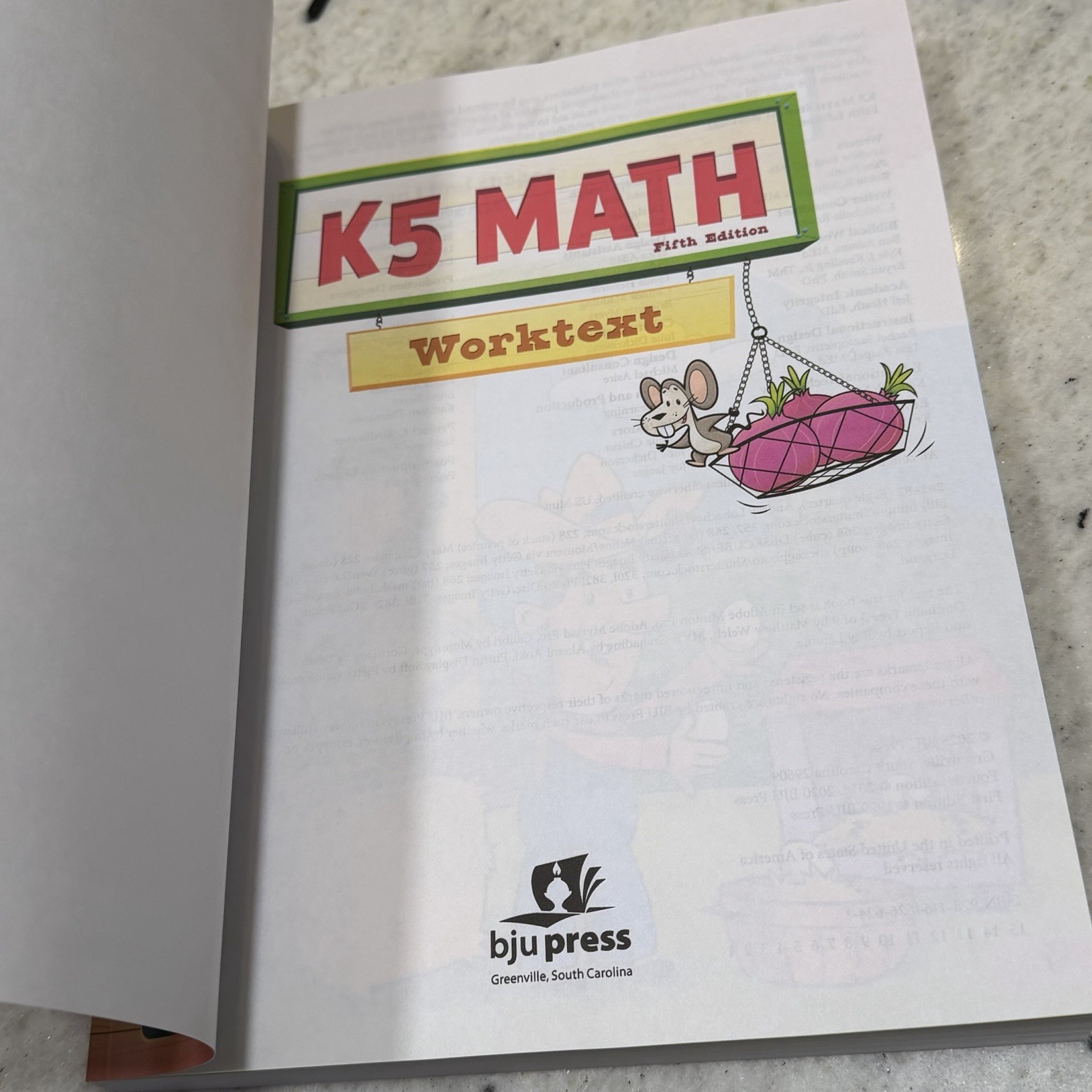 BJU Press K5 Math Worktext 5th Edition Workbook New Kindergarten Homeschool