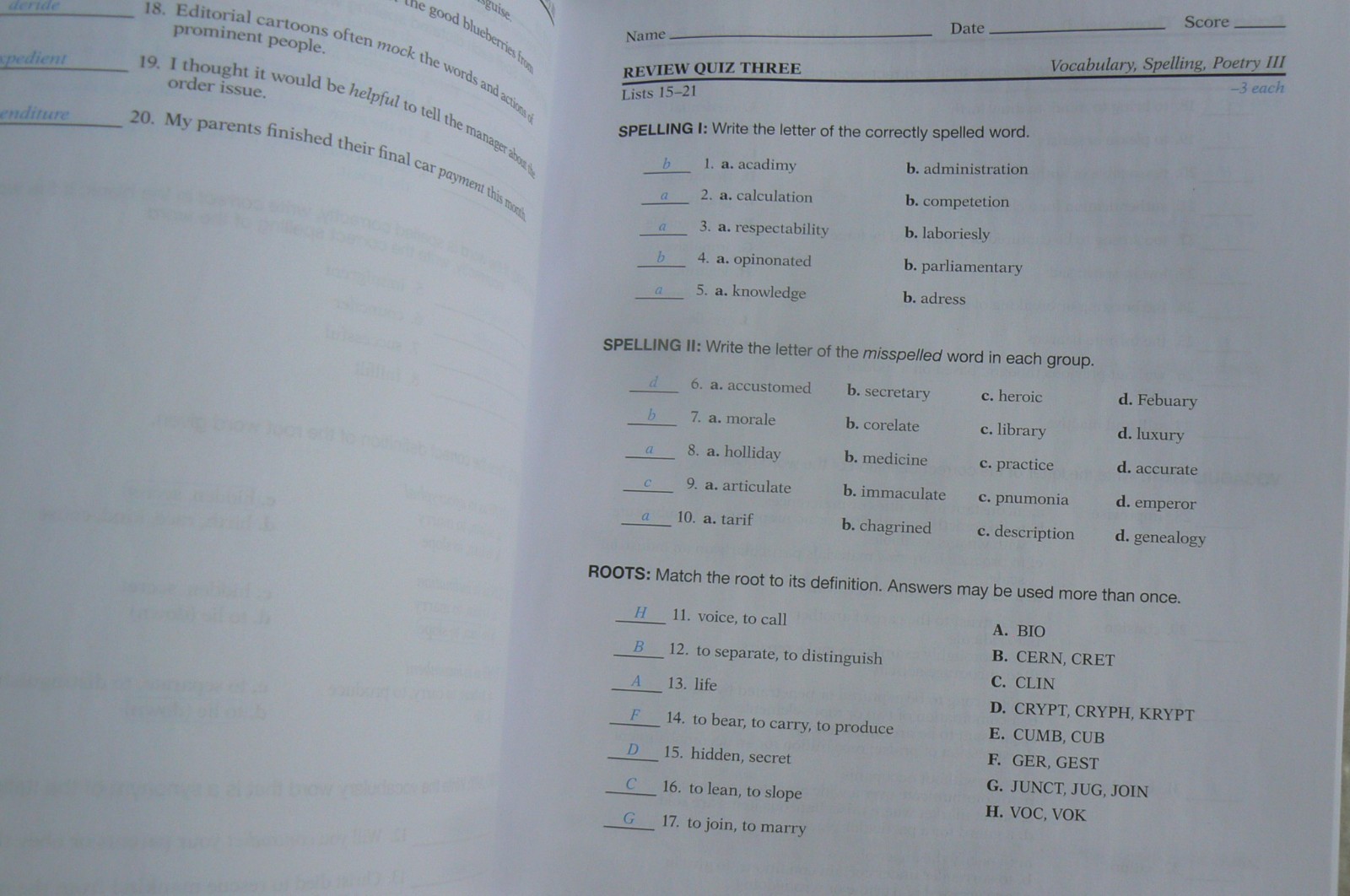 ABeka gr.9 CURRENT 7-pc Language Arts LOT, Literature, Grammar III, Spelling III