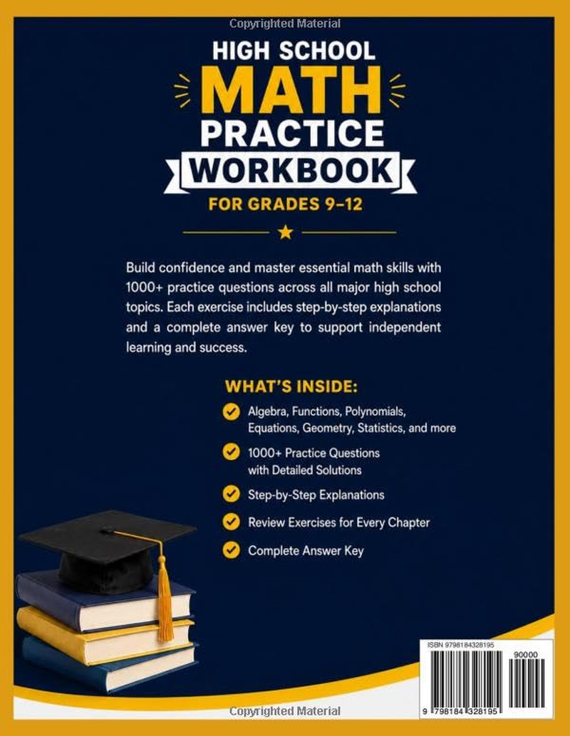 High School Math Practice Workbook Grades 9–12: Algebra, Geometry & More