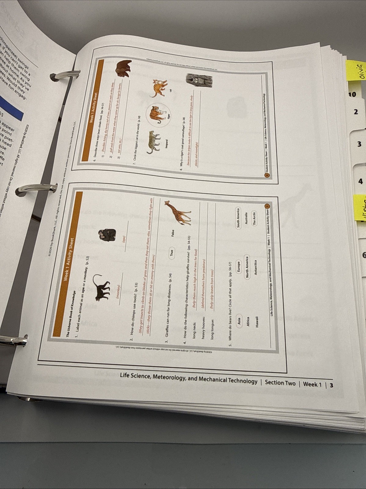 BookShark Science Instructor Guide Life Science Meteorology Curriculum Binder