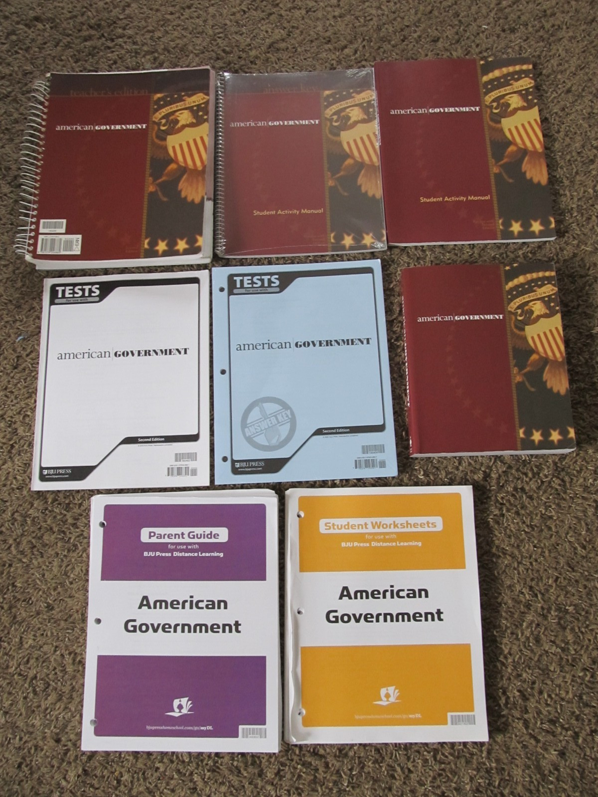 AMERICAN GOVERNMENT Bob Jones 12th Grade 12 Student Textbook Teacher Edition SET