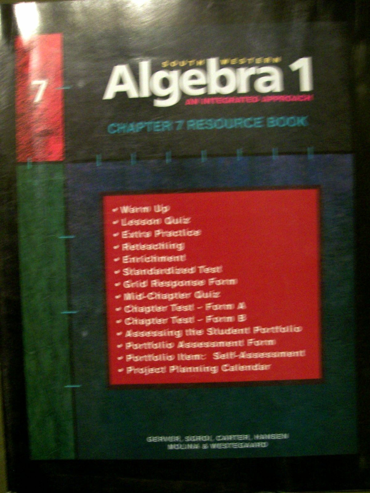 Southwestern Algebra 1 Chapter 7 Resource Book Integrated Approach Teacher Ed.
