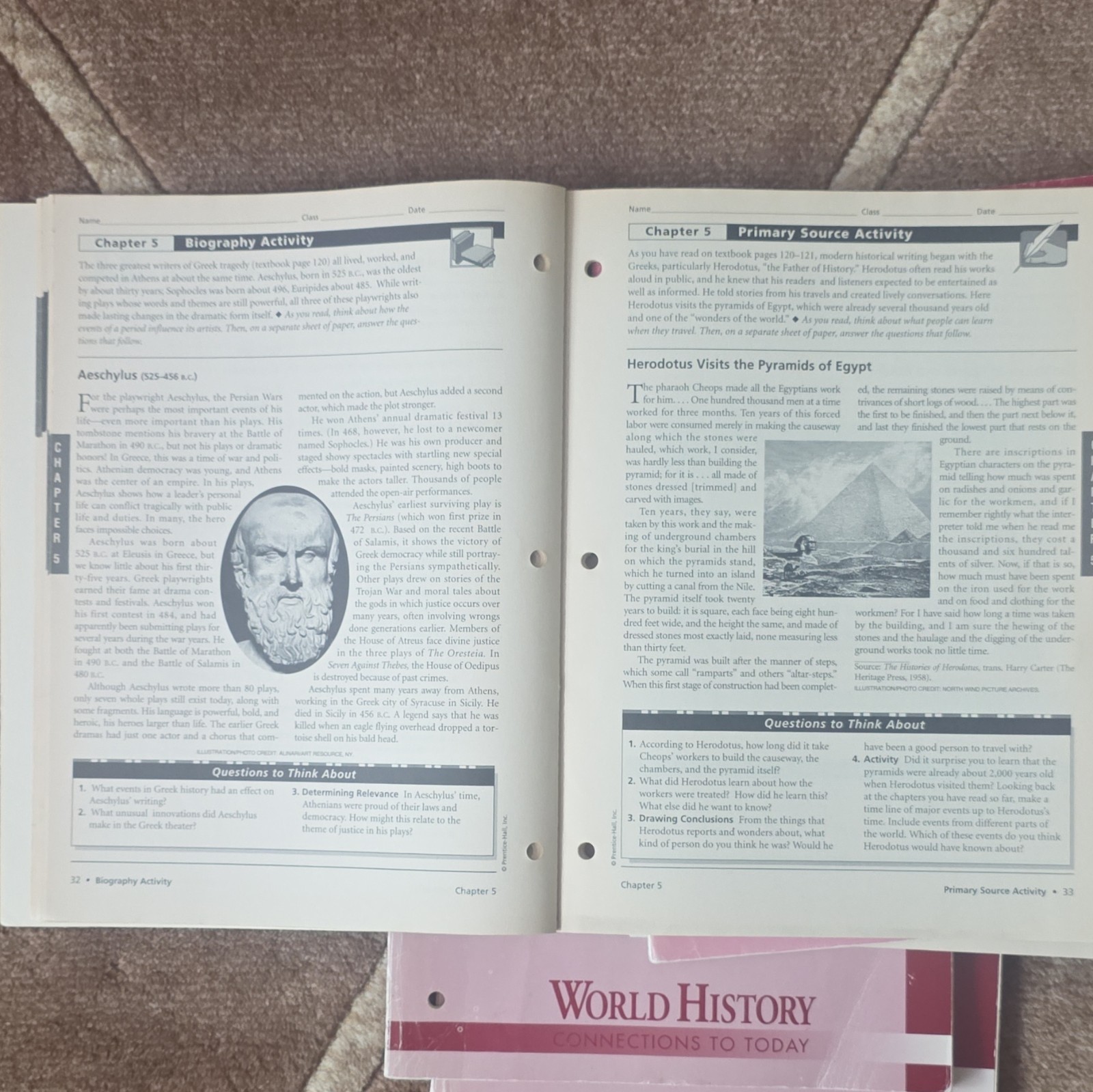 Prentice Hall Core Support World History Connections to Today Unit 7