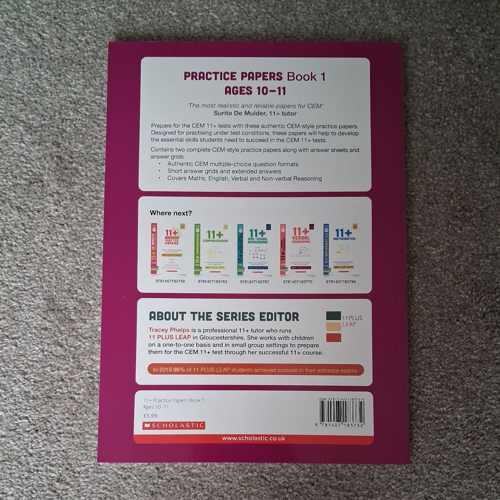 11+ Practice Papers for the CEM Test Ages 10-11 – Book 11 by Tracey Phelps Paper