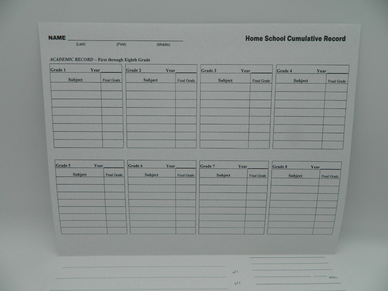 Homeschool Record Keeping Kit Elementary, Use w. ABeka, BJU, Apologia & Saxon