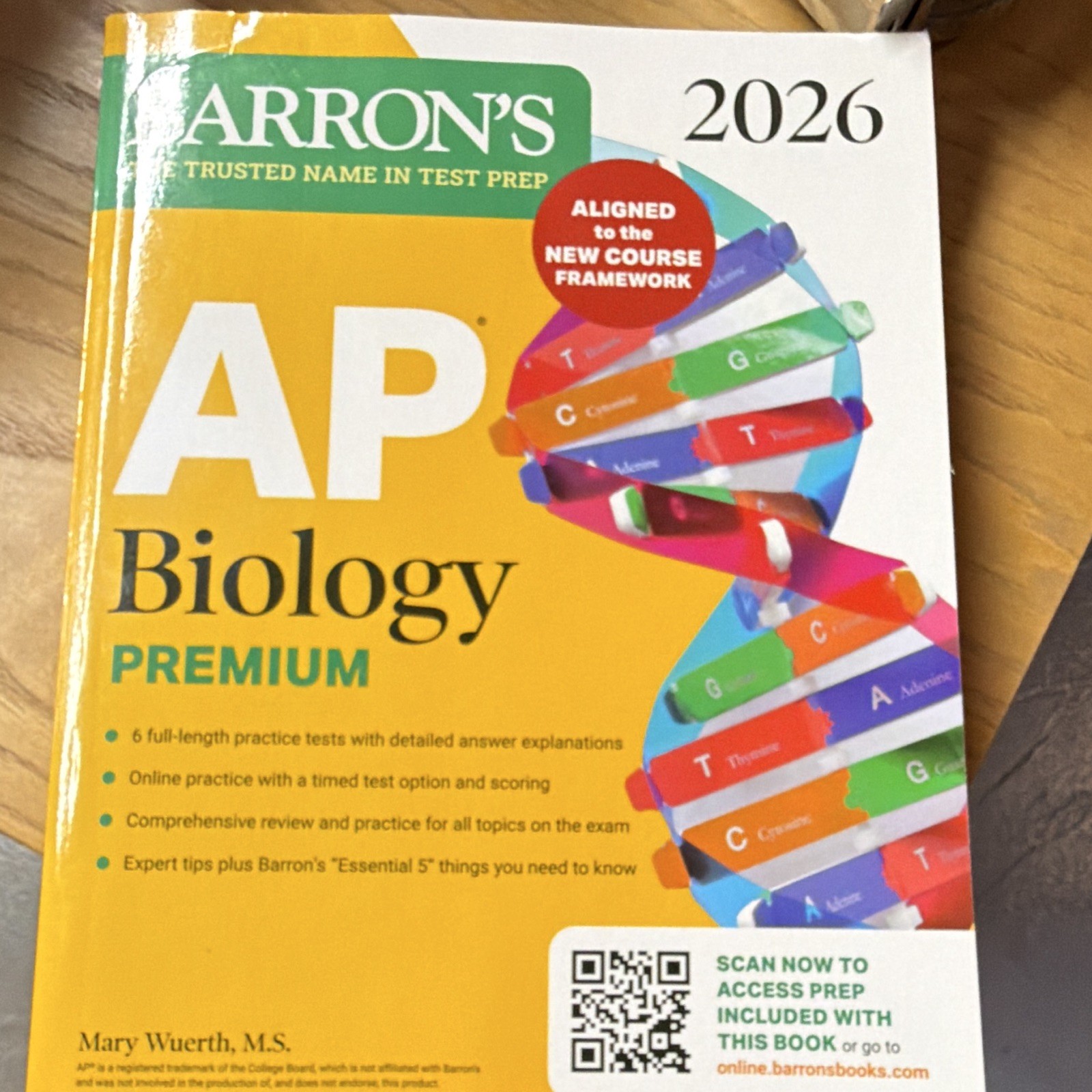 Barron’s AP Biology Premium 2026 Study Guide Book by Mary Wuerth