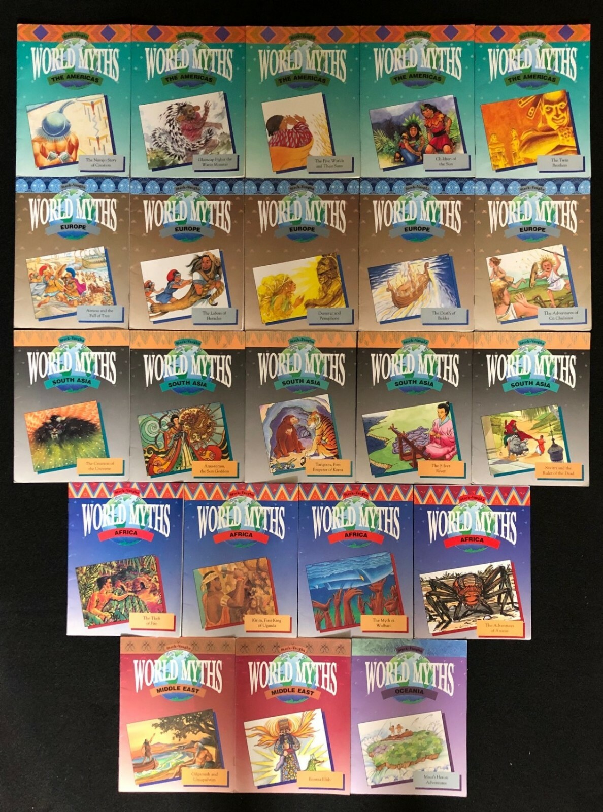 5th – 7th Grade – 22 WORLD MYTHS Readers (1994, Steck-Vaughn Company)