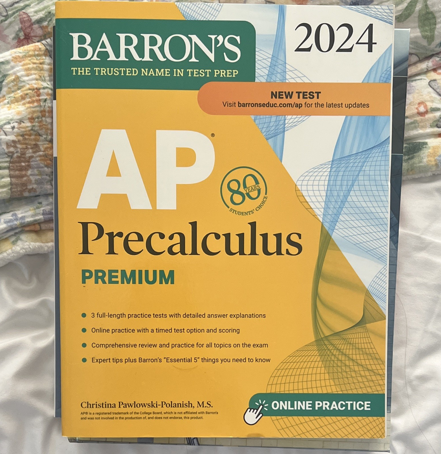 Barron’s AP Precalculus Premium 2024 Study Guide Book with Online Practice