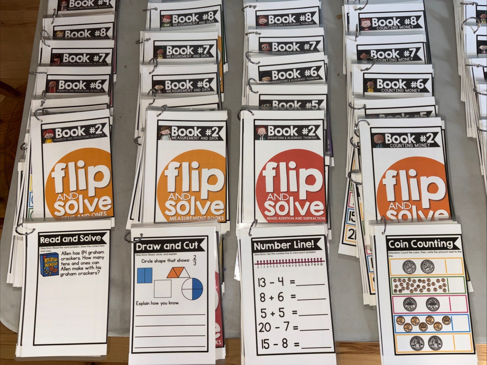 Math Intervention Flip & Solve Books 60+ Small Group RTI Partner Work 1-2 Grade