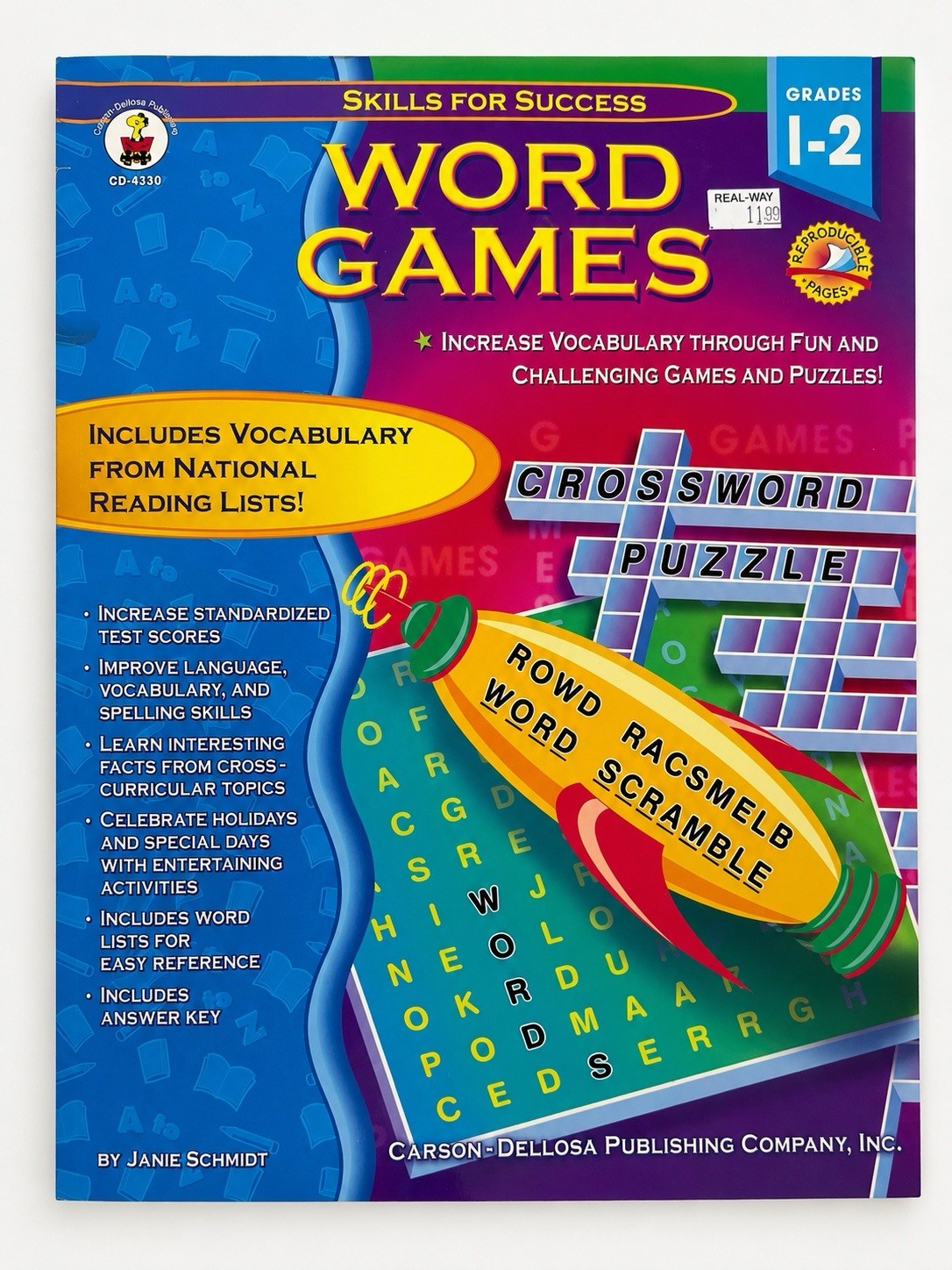 Carson-Dellosa Skills for Success Word Games Gr 1-2 Vocabulary Book, Answer Key