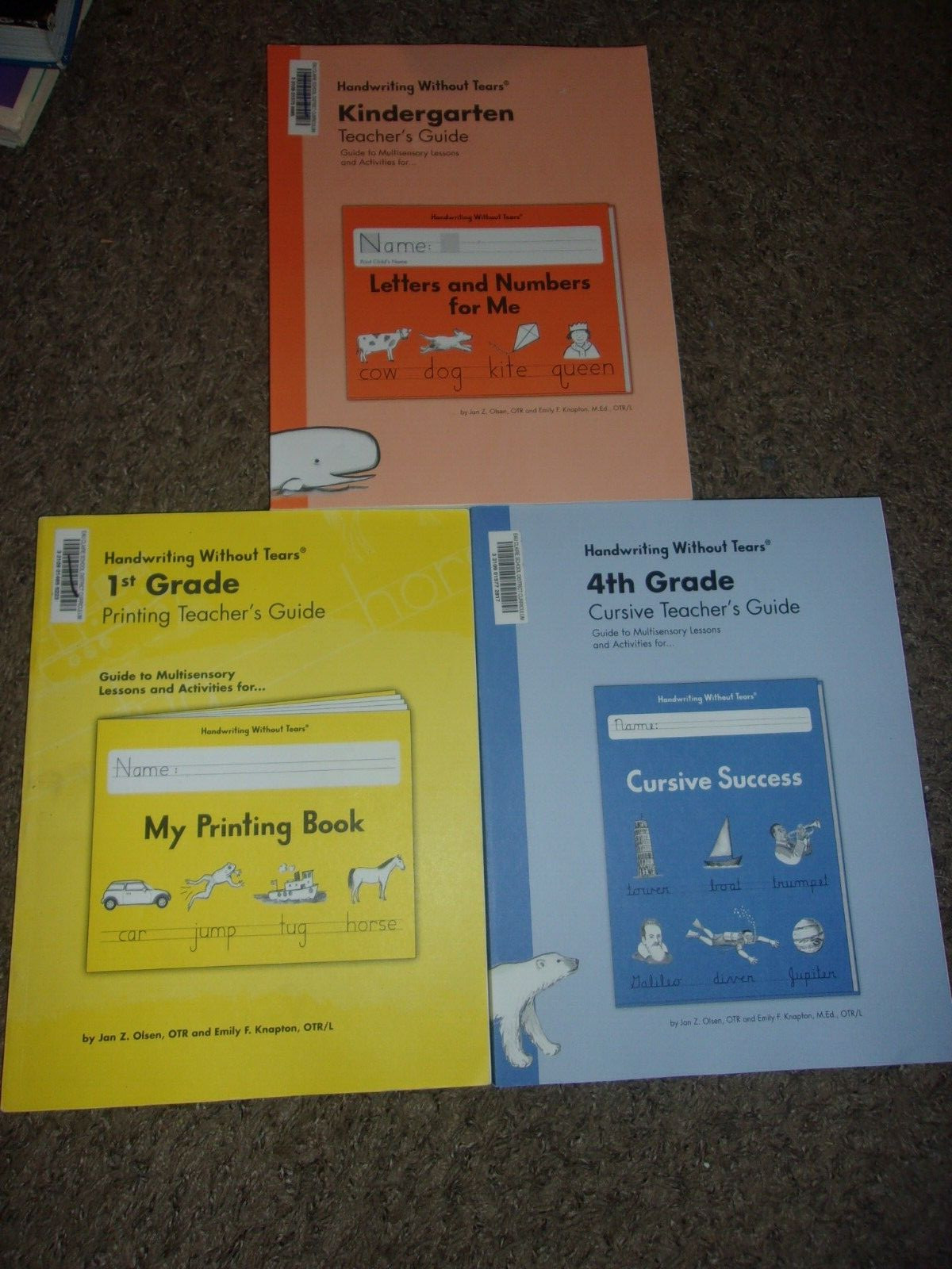 Handwriting Without Tears Teacher’s Guide KINDERGARTEN 1st 4th Grade Set