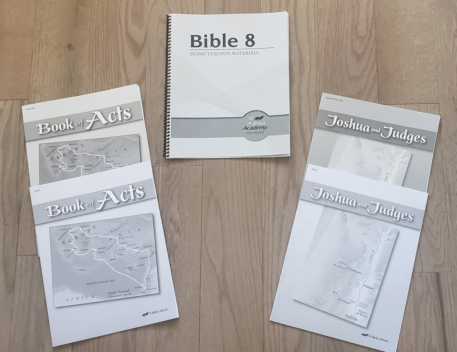 ABeka Joshua & Judges, Book of Acts, Tests & Keys+ Video Manual CURRENT Bible 8