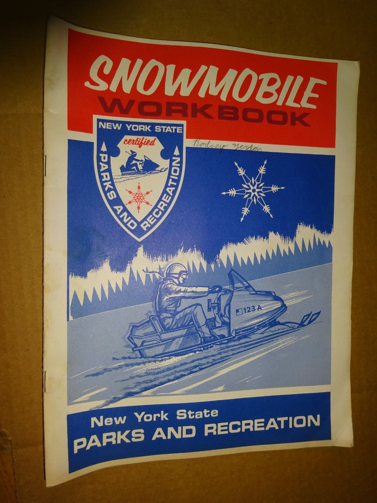 1970’s New York State Snowmobile Workbook Parks Recreation Nelson Rockefeller B