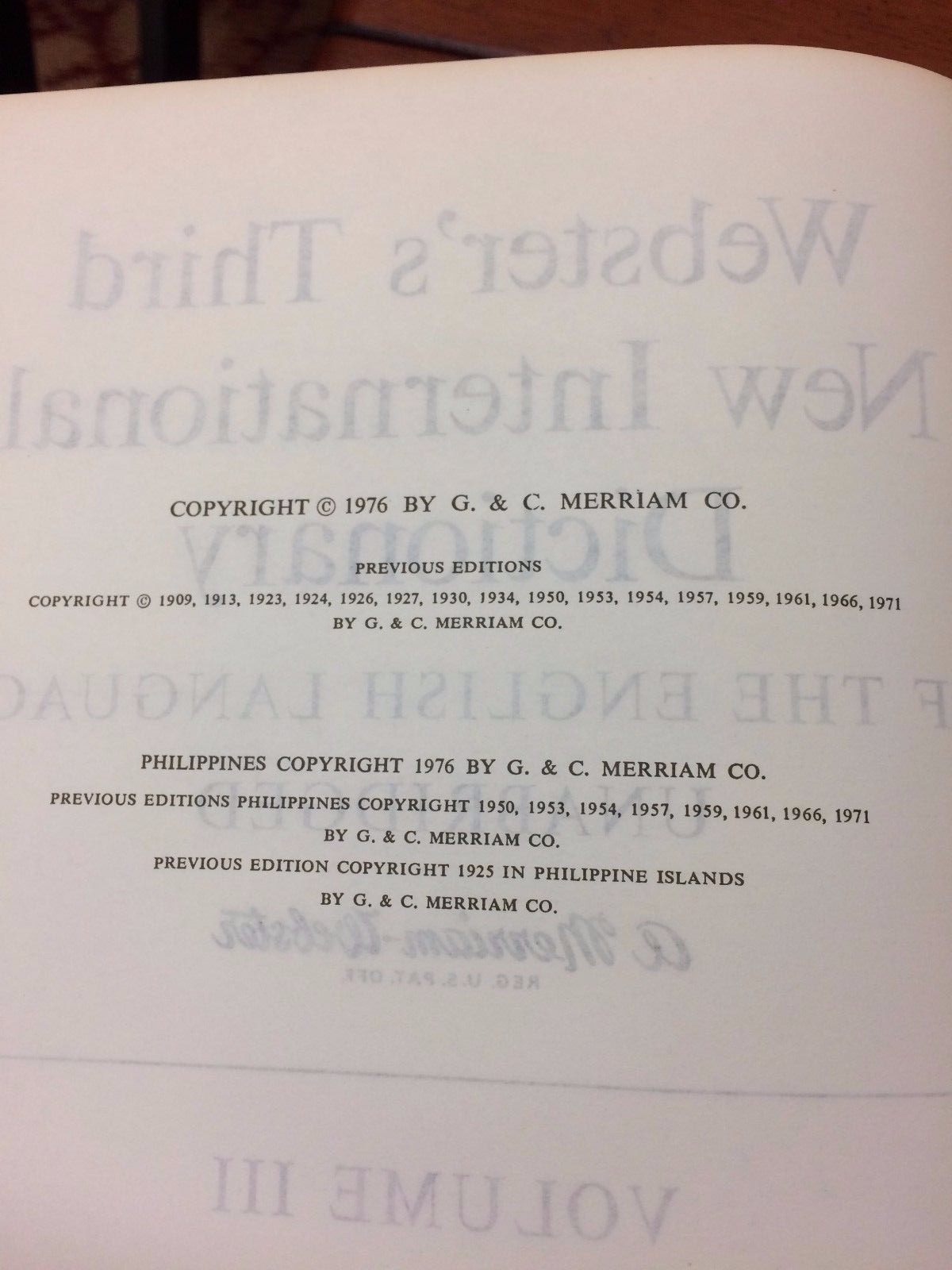 WEBSTER’S THIRD NEW INTERN DICTIONARY UNABRIDGE 1976 and Seven Language