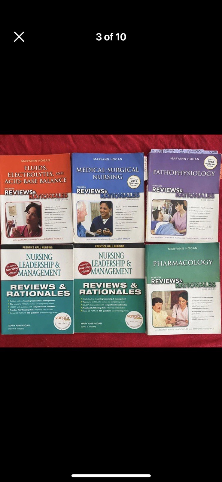 Mary Ann Hogan Pearson Reviews & Rationales Nursing Book Set (6) NCLEX RN Prep