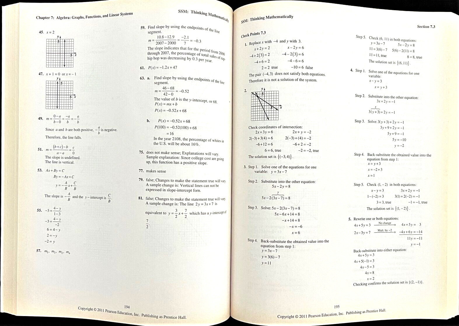 BLITZER – STUDENT’S SOLUTION MANUAL (Thinking Mathematically) 5th Edition (2011)