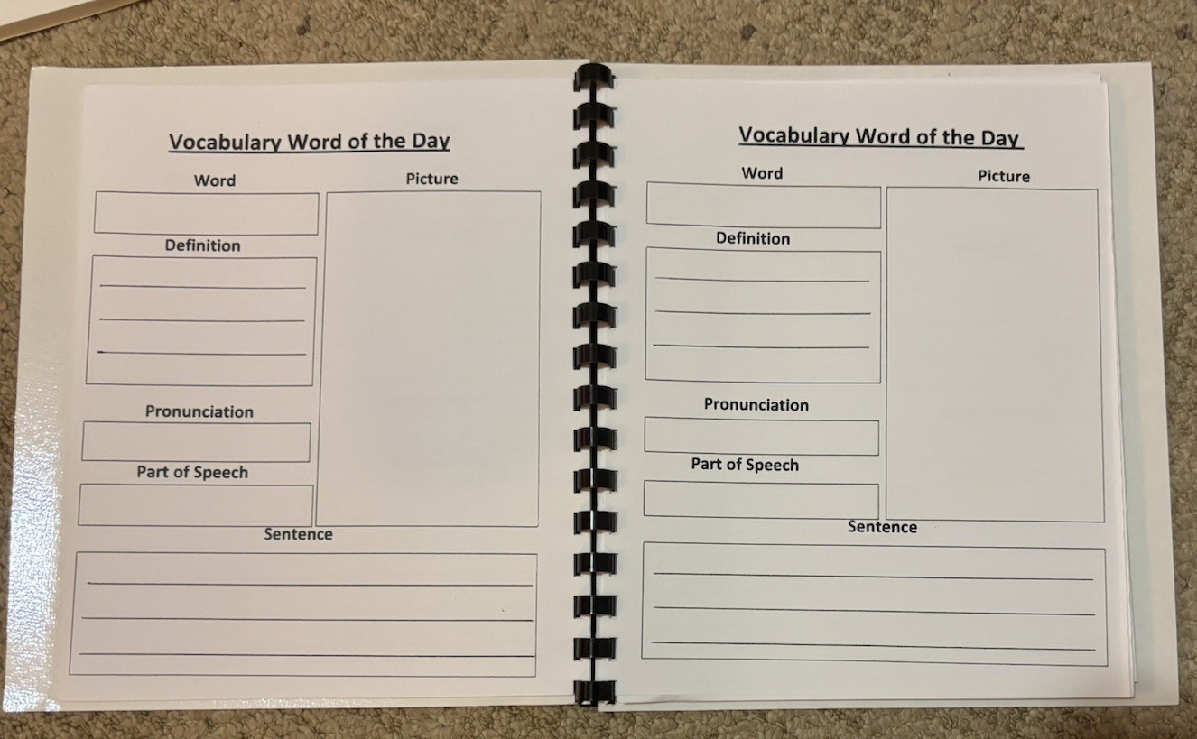 Lot of 6 journal books For Vocabulary grades 1-4 NEW spiral bound Homeschool