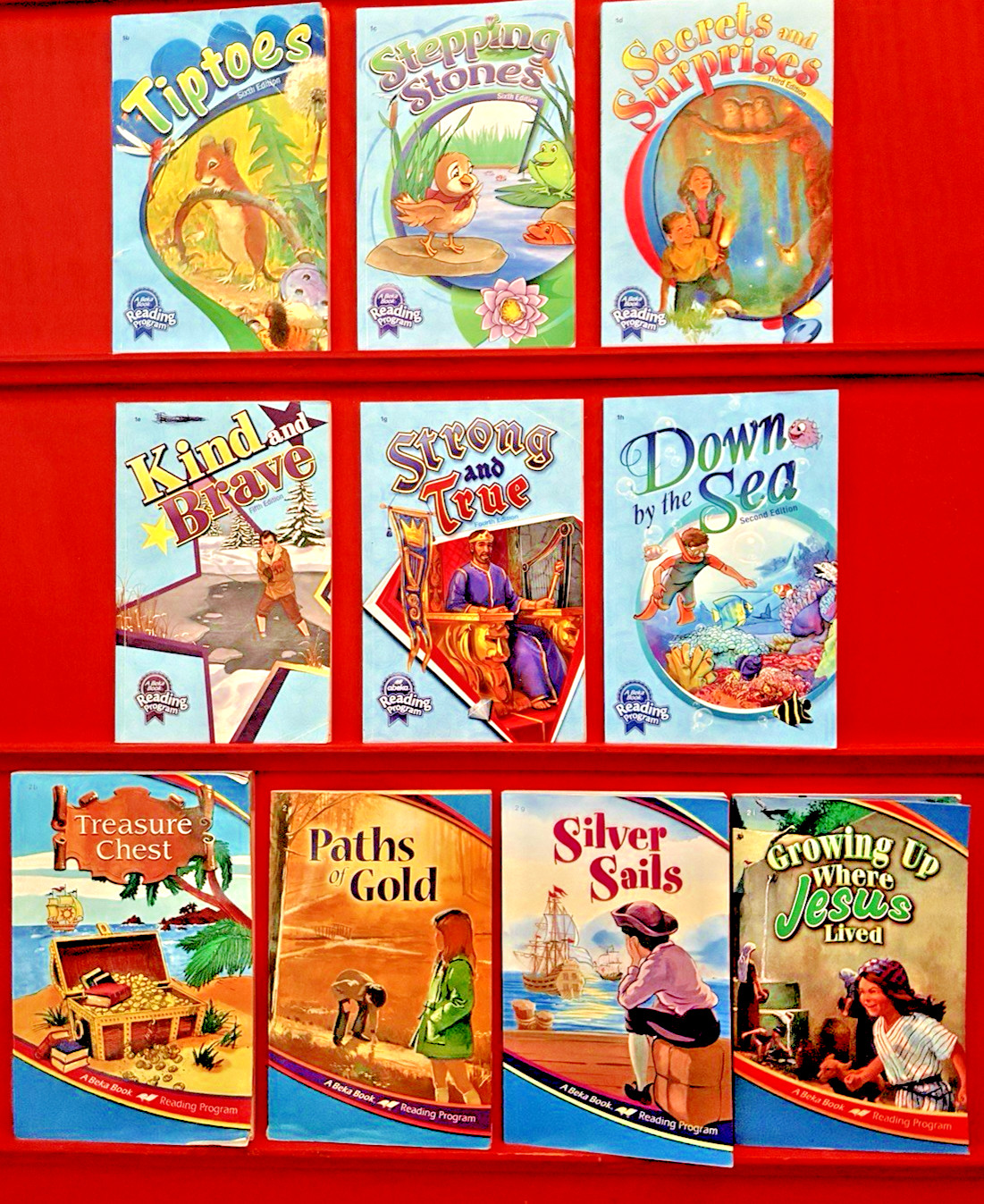 A Beka Homeschool Lot 10 Books Grades 1-2 Reading Program Christian Textbooks