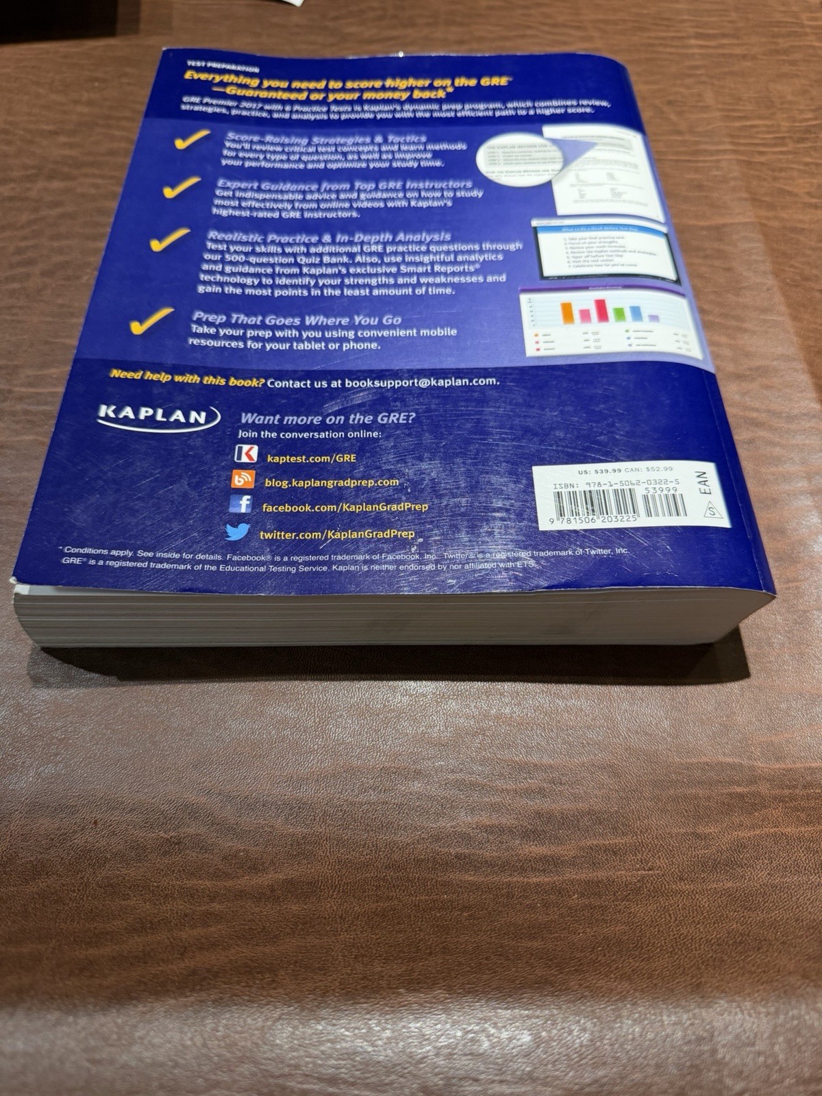 USED Kaplan GRE Premier 2017 Study Guide