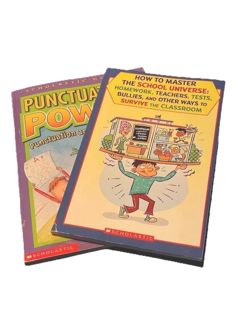 2 Scholastic Guides Lot: Punctuation Power + How to Master the School Universe